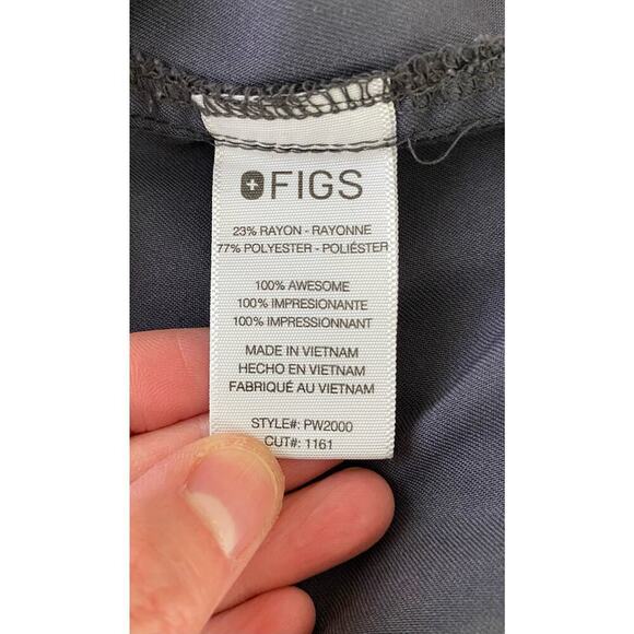 Figs Women's Size XS Gray Short Sleeve V-Neck Super Soft Uniform Scrub Top - Picture 5 of 7